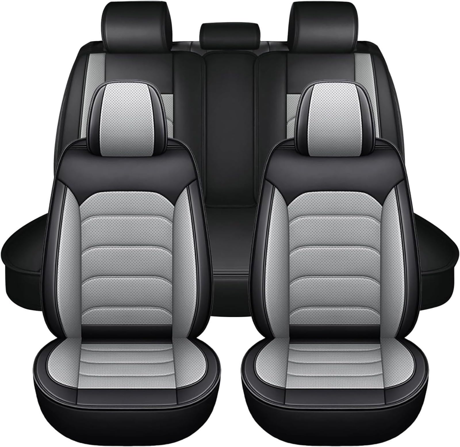 Funda Asiento Coche para Ford Fiesta Cobertura Completa Asientos para 5 Plazas, Cubre Universal Protector Delantero para Delantero y Trasero, Accesorios de Automóvil(Gray,para Ford Fiesta)