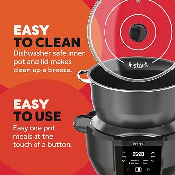 Instant Pot - Superior Slow Cooker - 7.1L Multi-Function Cooking System with Slow Cook, Sauté, Steam & Keep Warm Settings - Non-Stick Inner Pot with EasyGrab Handles for Family Meals & Entertaining