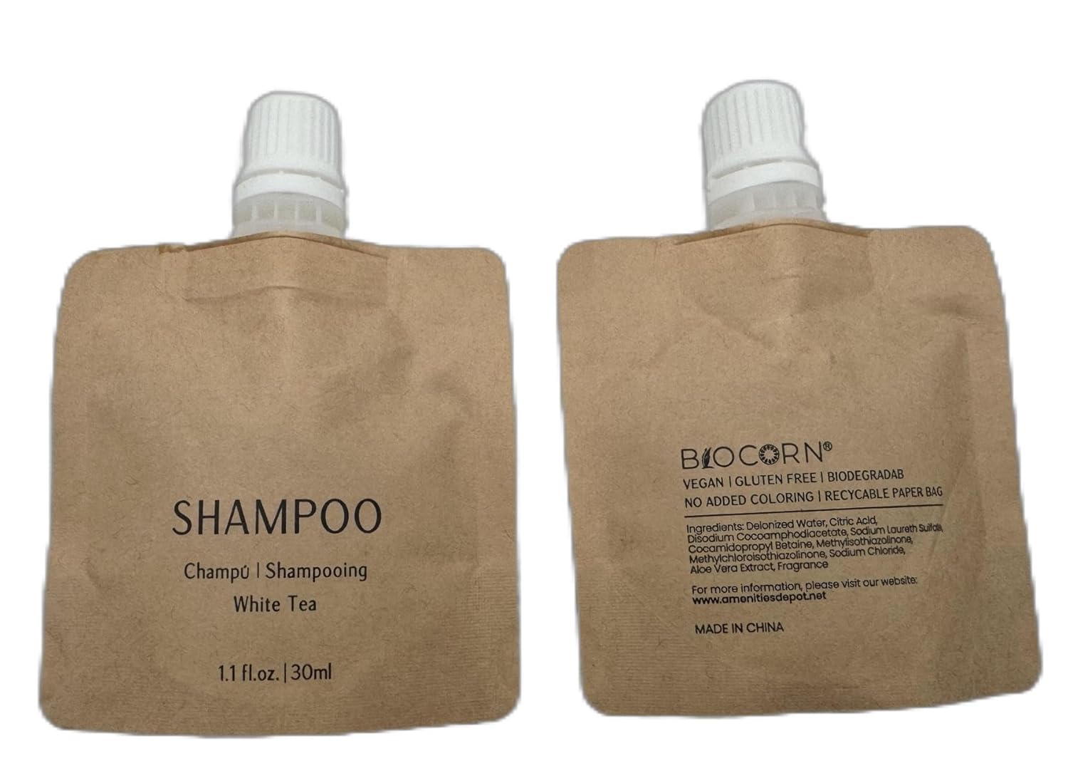 Shampoo Recyclable Kraft Paper Pouch Bag (100 Pack, 1.1oz/30ml) - Image 4