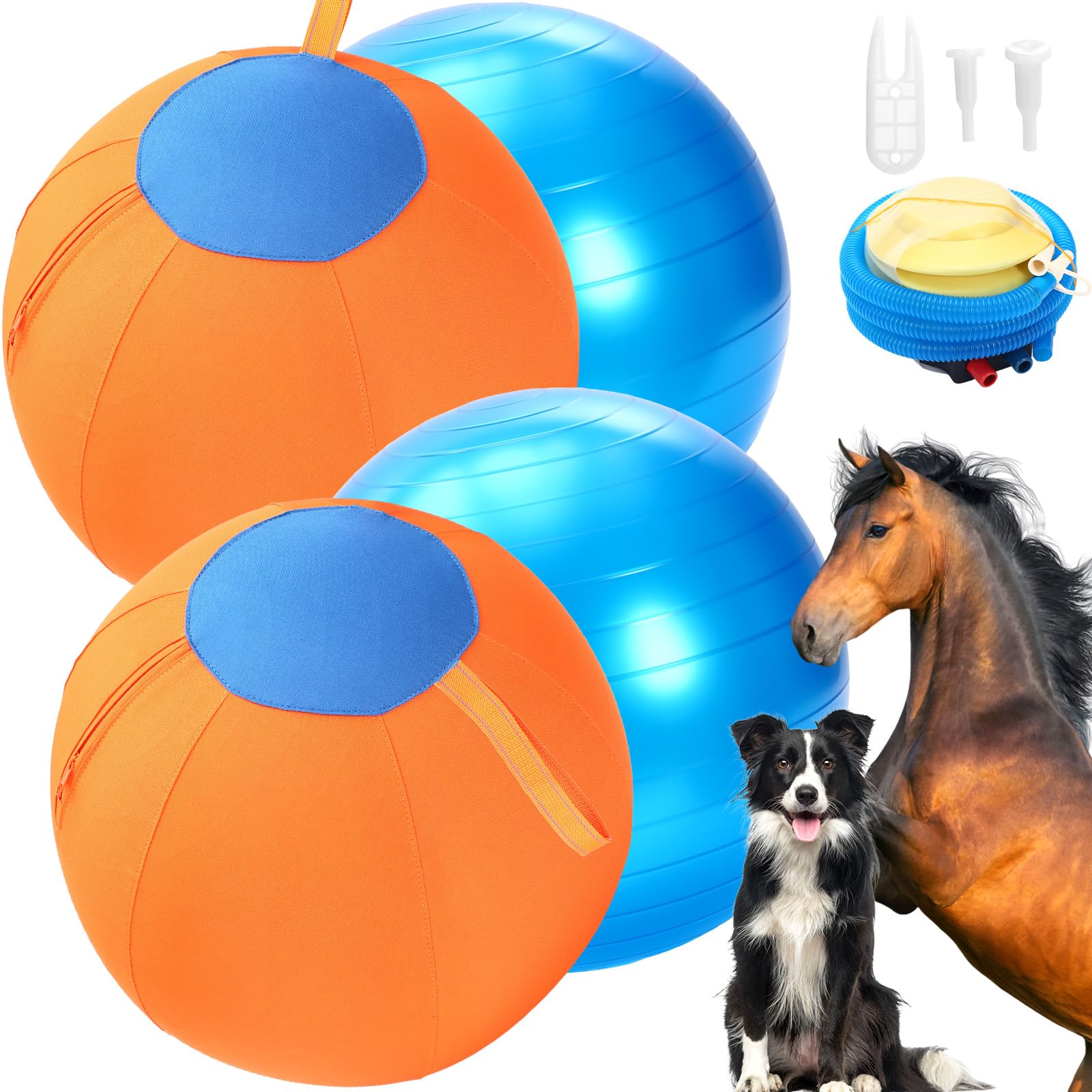 2 Set 17 Inch Herding Ball for Dogs Durable Dog Herding Ball with Full Coverage Oxford Cloth Cover