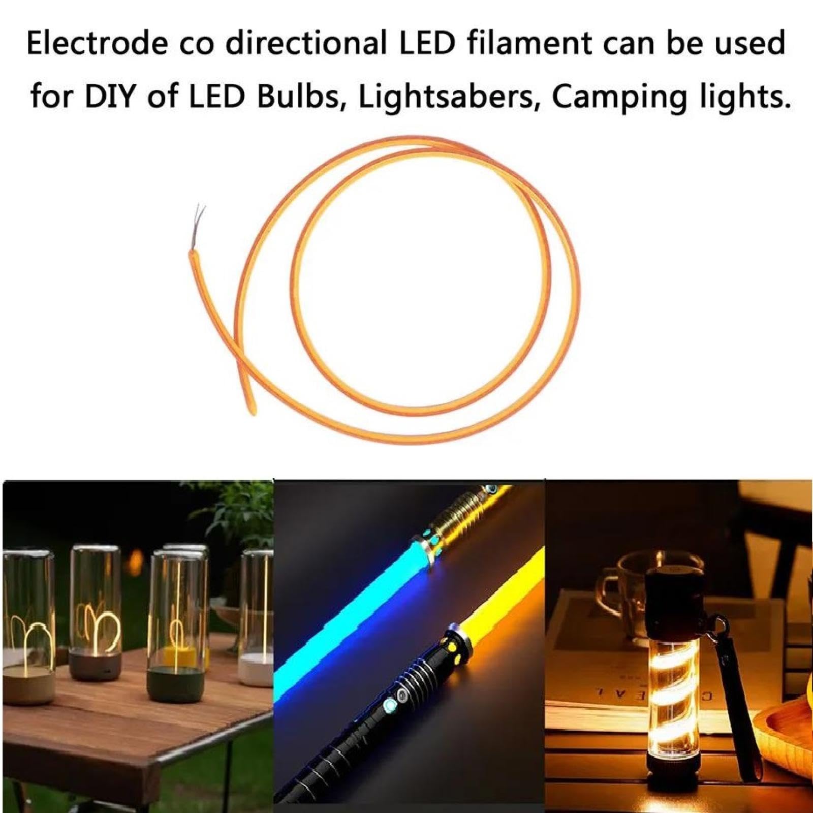 50PCS Filamento LED Diodi Perline Edison Lampadina LED Filamento Lampada Parti DC3V 25MM 300MM Accessori Luce Accessori Luce Incandescente Diodo 300mm Verde