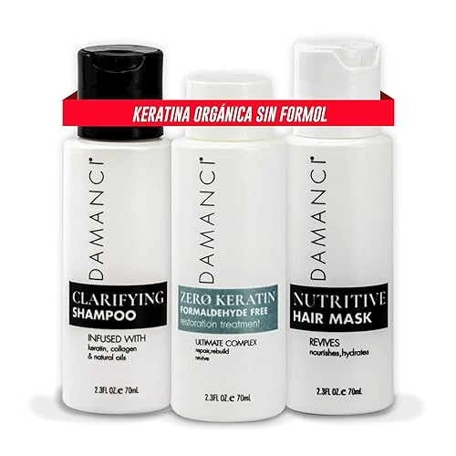 DAMANCI Sin formaldehído kit de tratamiento capilar de queratina brasileña sin formaldehído antienvejecimiento antiencrespamiento queratina