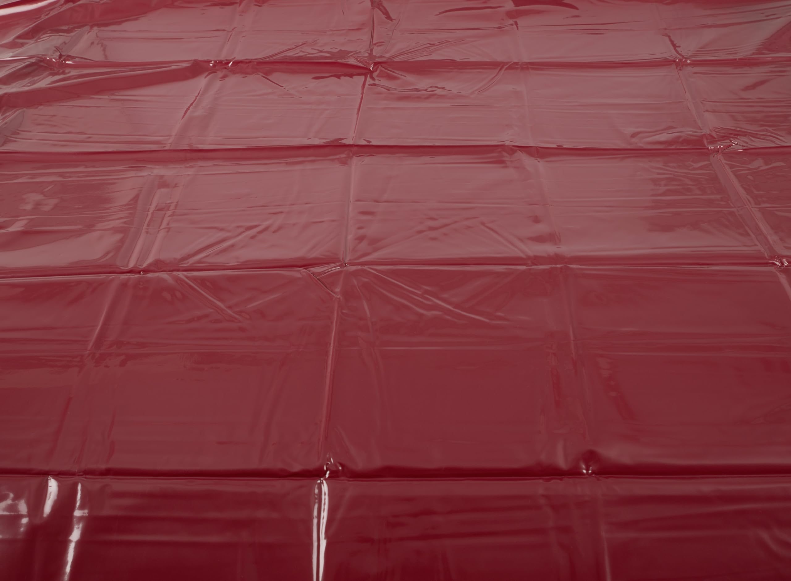 fancy Unisex-adulto scivoloso PVC Flat Bedsheet doble, Rojo
