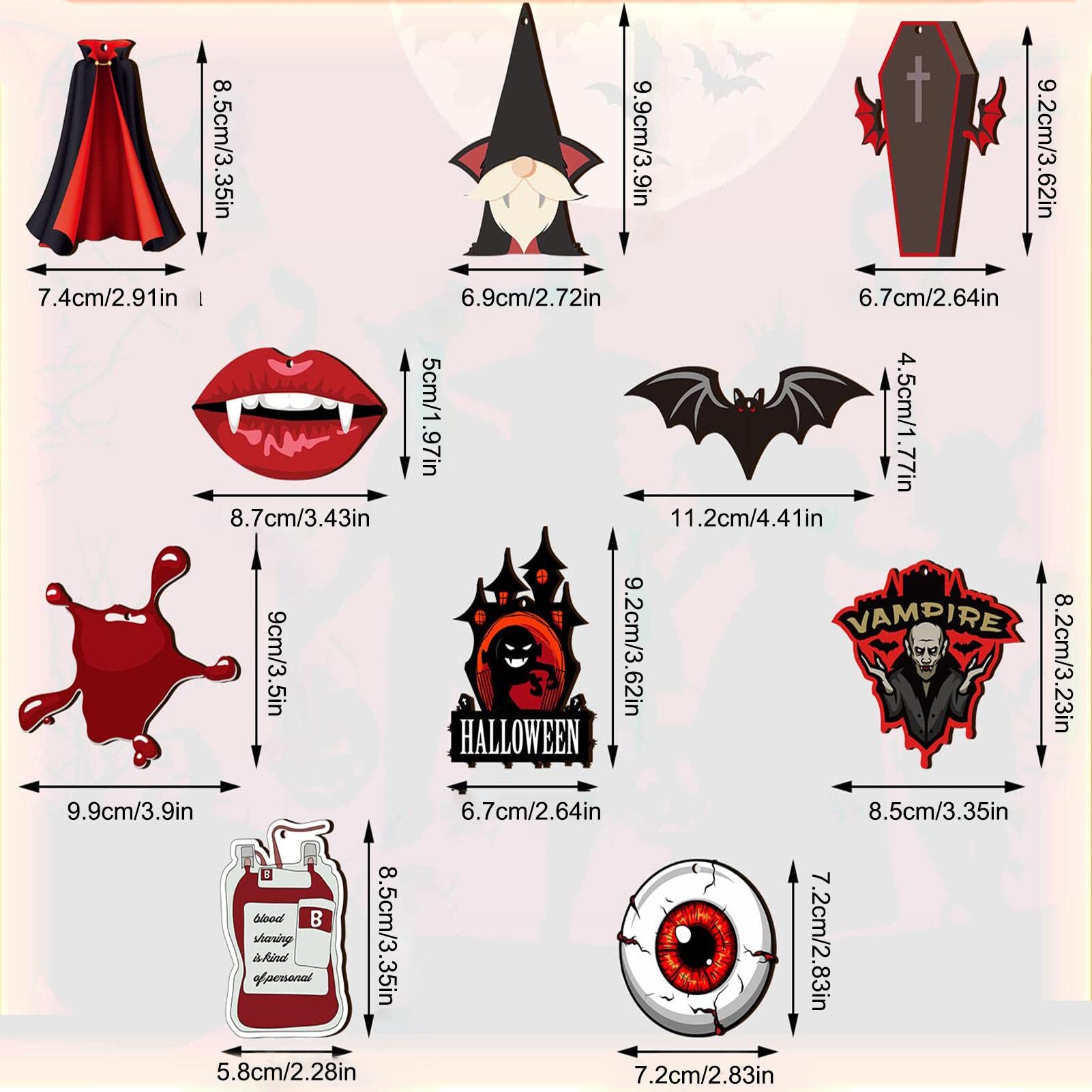Drewniane ozdoby wiszące | Halloweenowe nagrobki nietoperzy dyni wisiorki z drewna | Drewniana ozdoba na przyjęcie z okazji Święta Dziękczynienia na Halloween