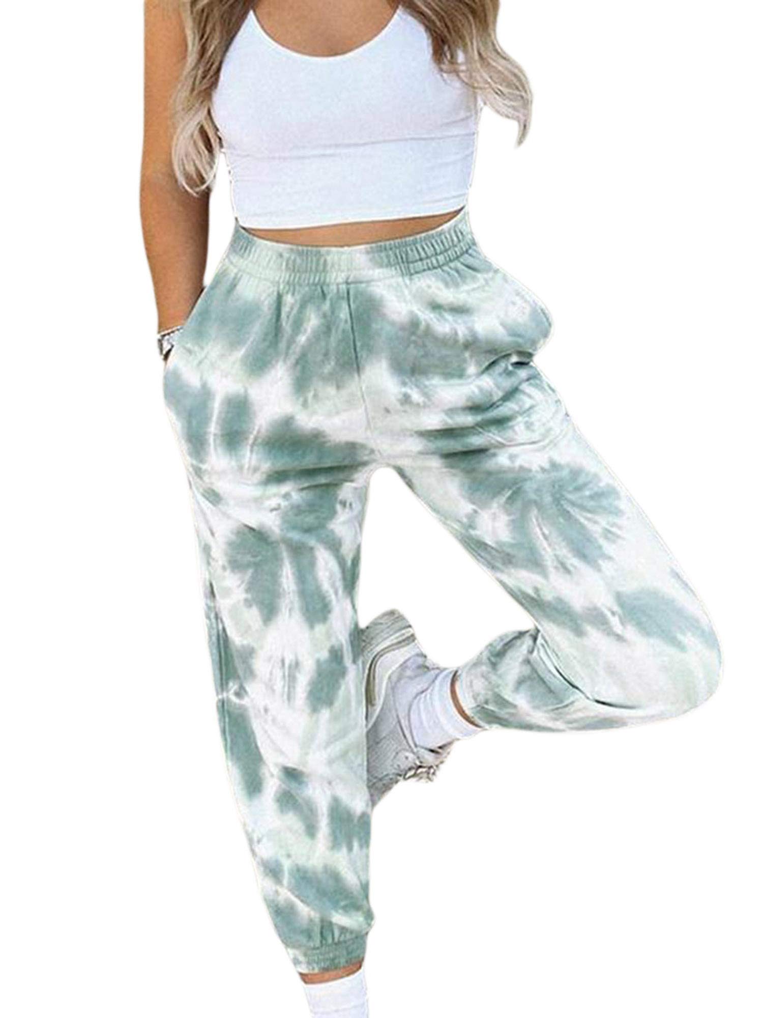 Sweatpants for Teen Girls,Women's High Waisted Joggers Summer Workout Baggy Yoga Pants Cinch Bottom Trousers