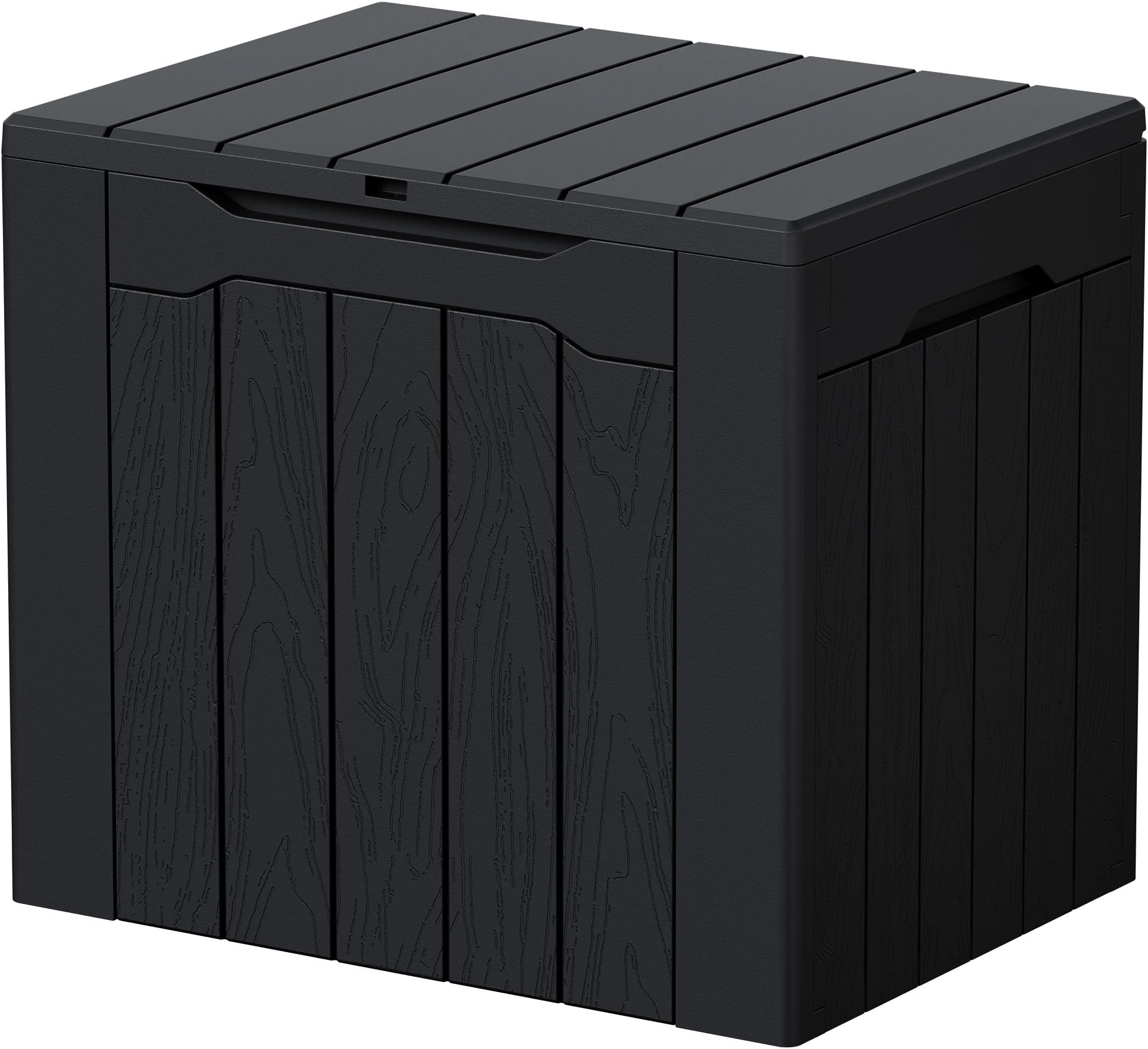 Devoko 29 Gallon Waterproof Outdoor Storage Box Resin Deck Box Lockable and UV Resistant for Patio Furniture, Garden Tools (Black, 29 Gallon)