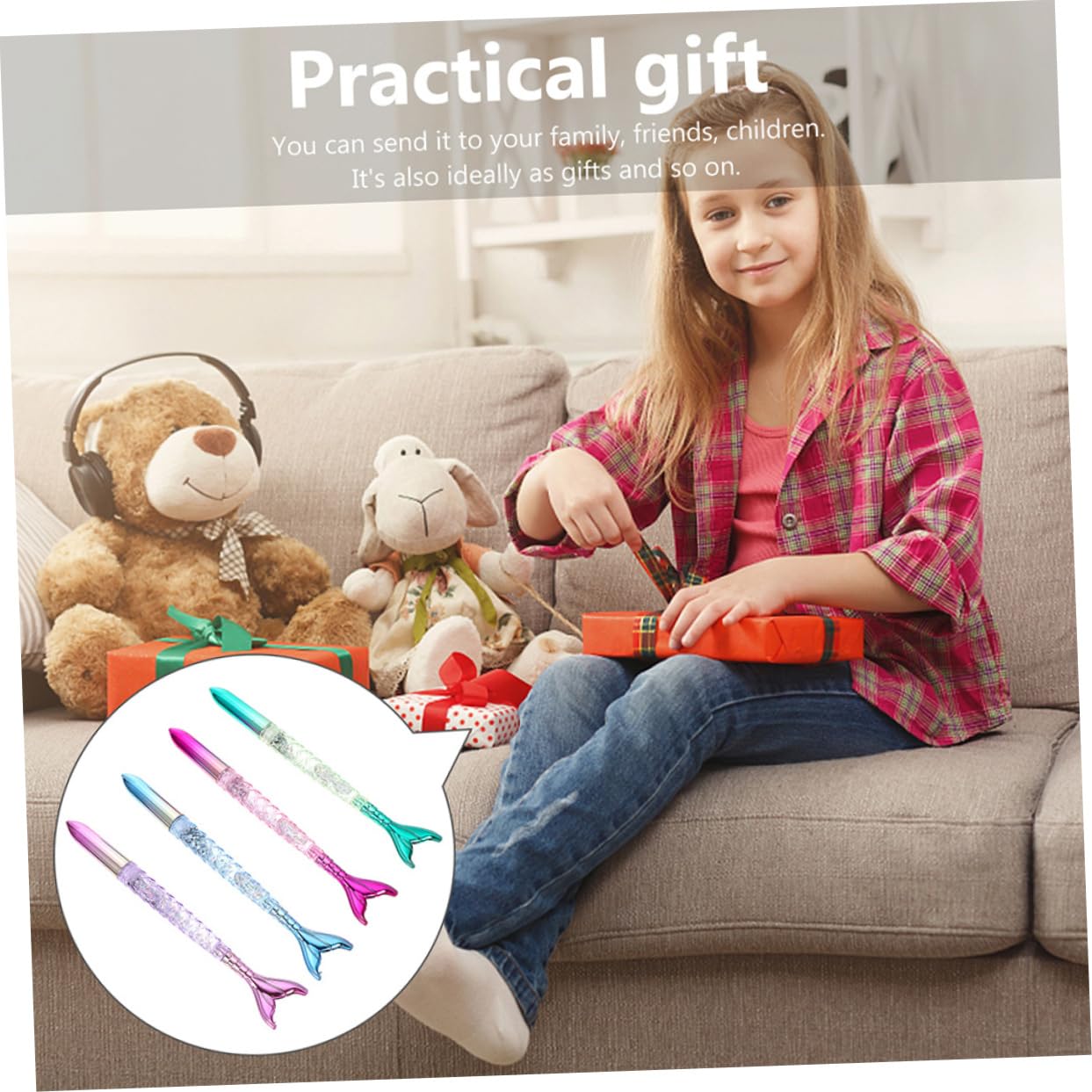 Tofficu 3ensembles Stylos à Bille Et Gel Design Sirène De Stylos Colorés Pour Étudiants Et École