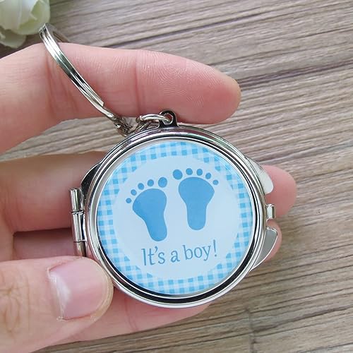 Miniatura 5 de 12 llaveros personalizados para baby shower con diseño de huella de bebé, regalo de grabado personalizado