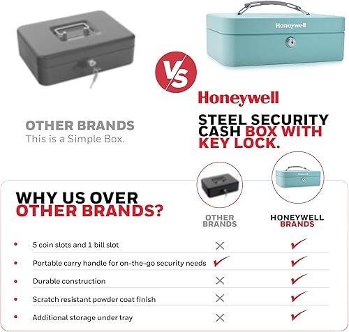 Miniatura 7 de Honeywell Cajas fuertes y cerraduras de puerta 6112TL Caja de acero estándar con cerradura de llave, color negro