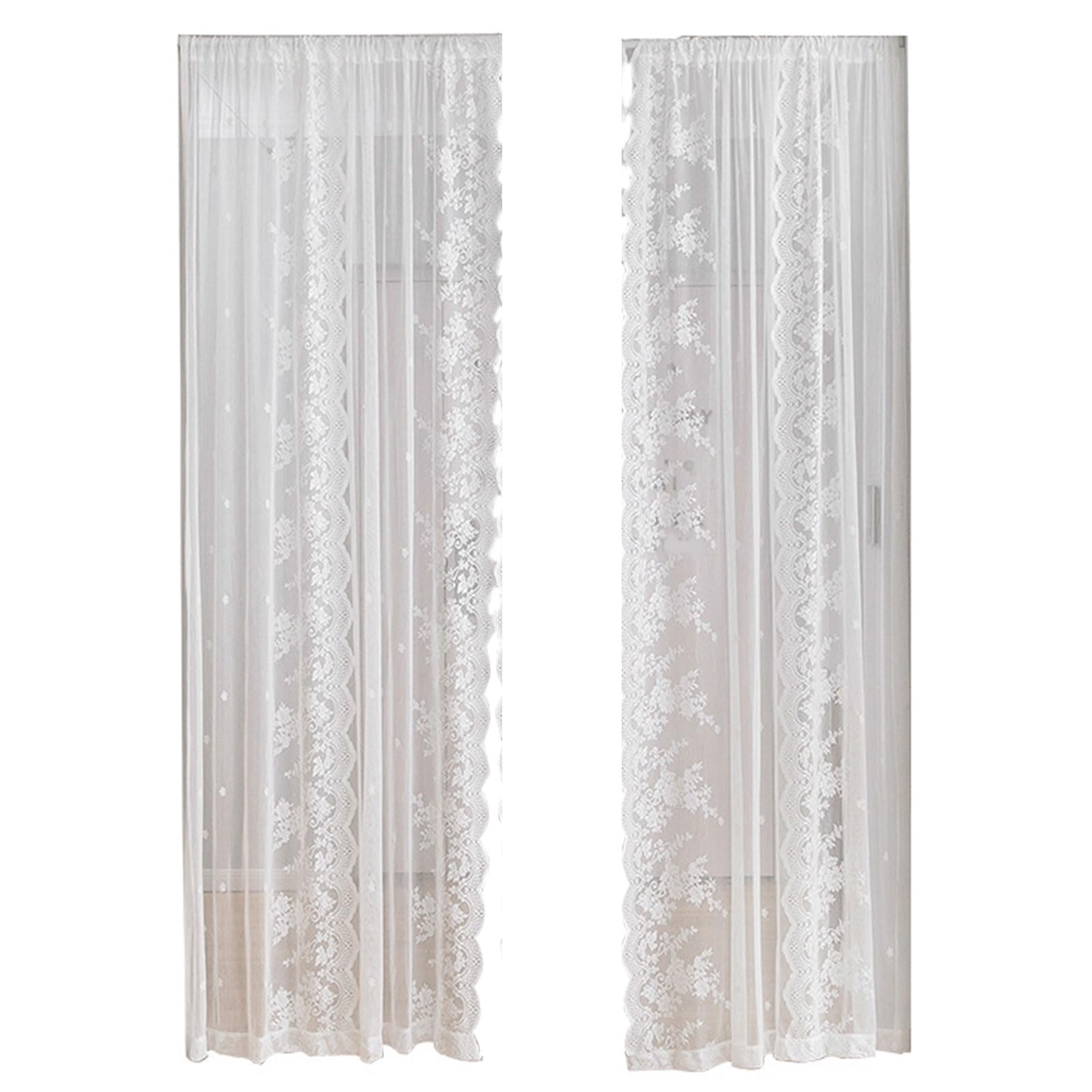 Rideaux en dentelle voilage transparent de chambre pour ambiance cosy et douce