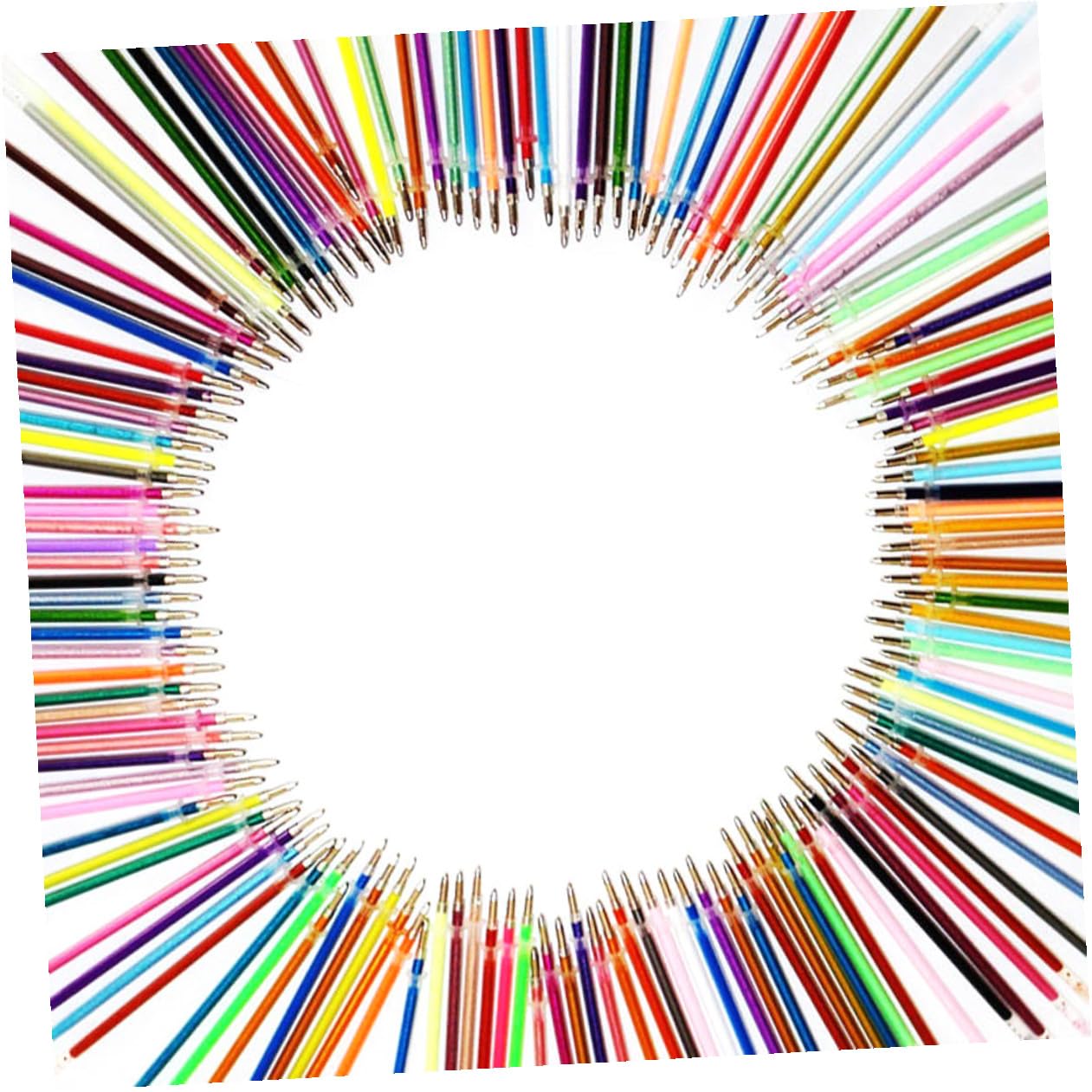 Sewroro 300 Pièces Recharge Stylos Gel Colorés Pointe Fine Encre pour Lisse Compatible Stylos Standards Fournitures Bureau et