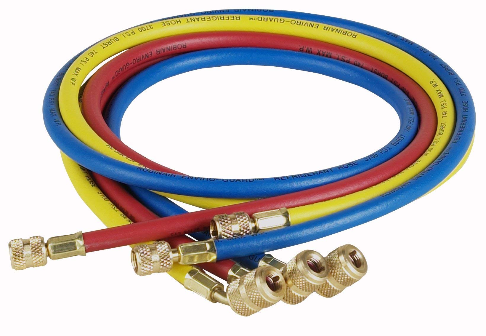 Robinair(69060A Enviro-Guard Hose Set with 45° Quick Seal Fittings - 60", Set of 3