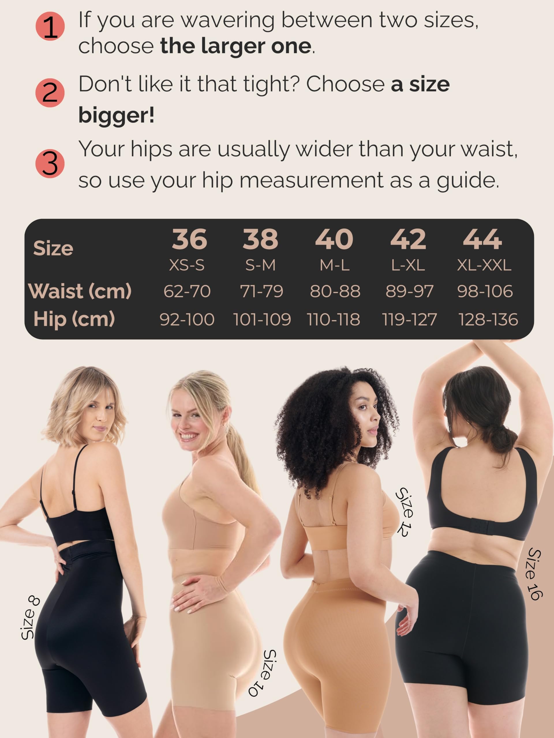 TONEST Shapewear damskie spodnie wyszczuplające brzuch - średni stan - majtki modelujące figurę z nogawkami - Shape - spodnie rowerowe - 1300-MS-FC