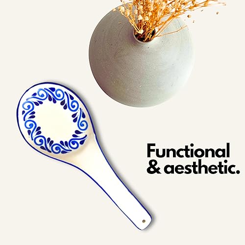 Miniatura 4 de Soporte para cucharas de cerámica pintado a mano Talavera para encimera y estufa, hecho en México, apto para lavavajillas, estilo mexicano, Porta