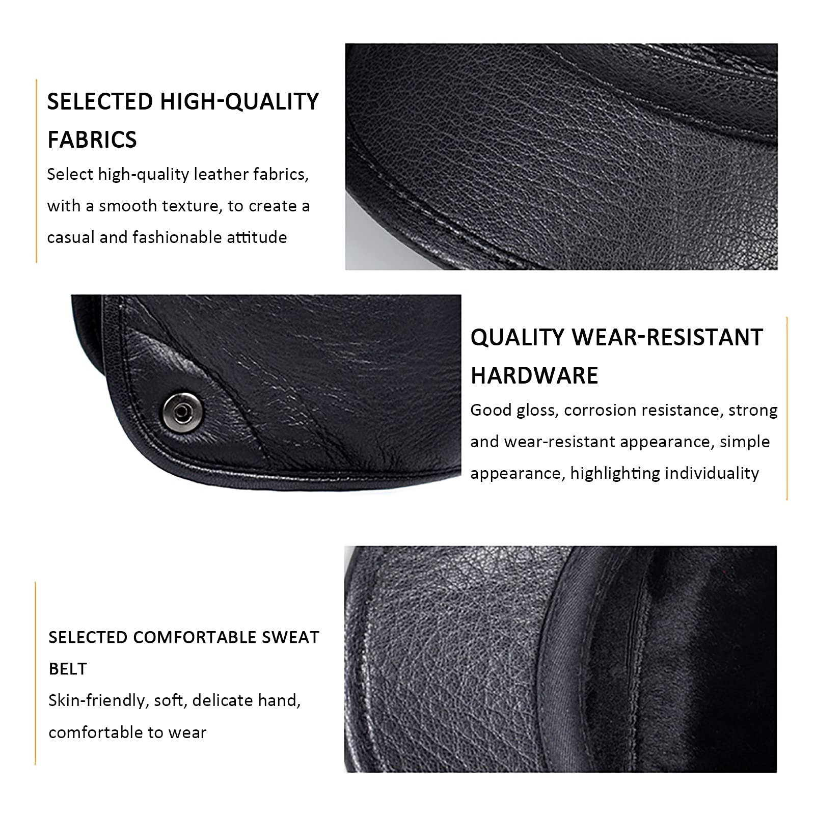 G&F Cappelli Aviatore Pelle Uomo Cappello Bomber con Paraorecchie Trapper Berretto Tieni Caldo l'inverno Cappellino Baseball