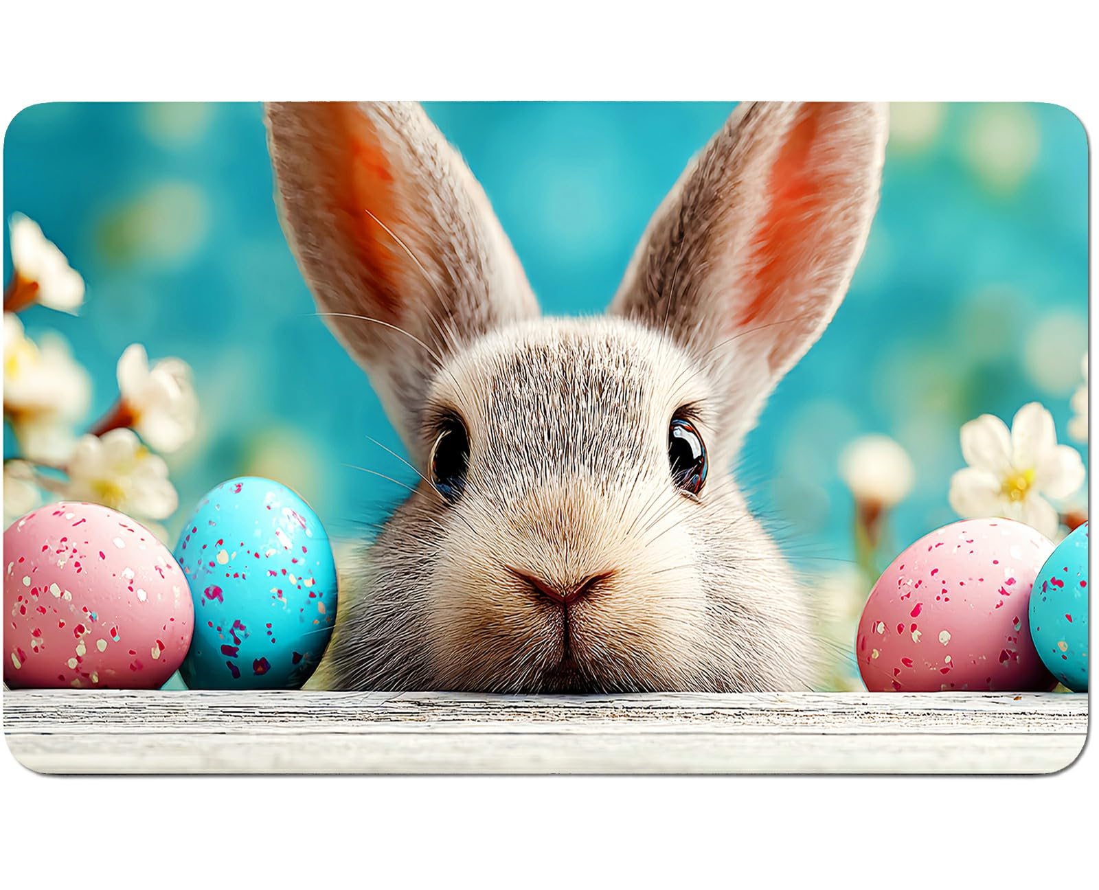 RWUTYTIUL Rabbit Ball for TCG Playmat 24 X 14 Inch with Play Zones, Stitched Card Game Mat for Commander Board MTG RPG CCG Desktop Tablet Mouse Pad for Enthusiasts Playing Accessories — image 1
