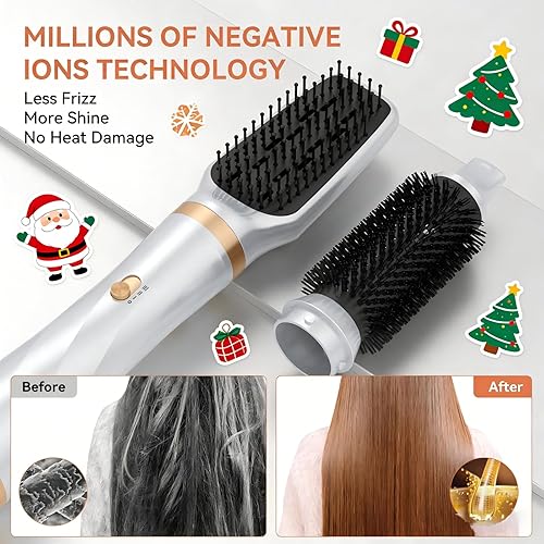 Miniatura 5 de Cepillo secador de pelo 5 en 1, cepillo secador de pelo de 110-120 V, secado rápido y 3 cepillos de cabello de aire caliente de temperaturas