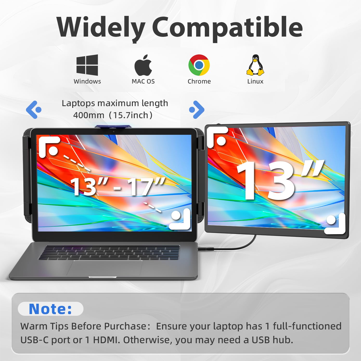 Amazon.co.jp: KOJOM 2K ノートパソコンモニターエクステンダー - 13