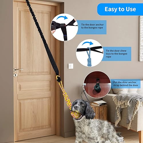 Miniatura 3 de 5 juguetes de cuerda para perros de poste de resorte, juguetes colgantes para perros, para interiores y exteriores, juguetes interactivos de