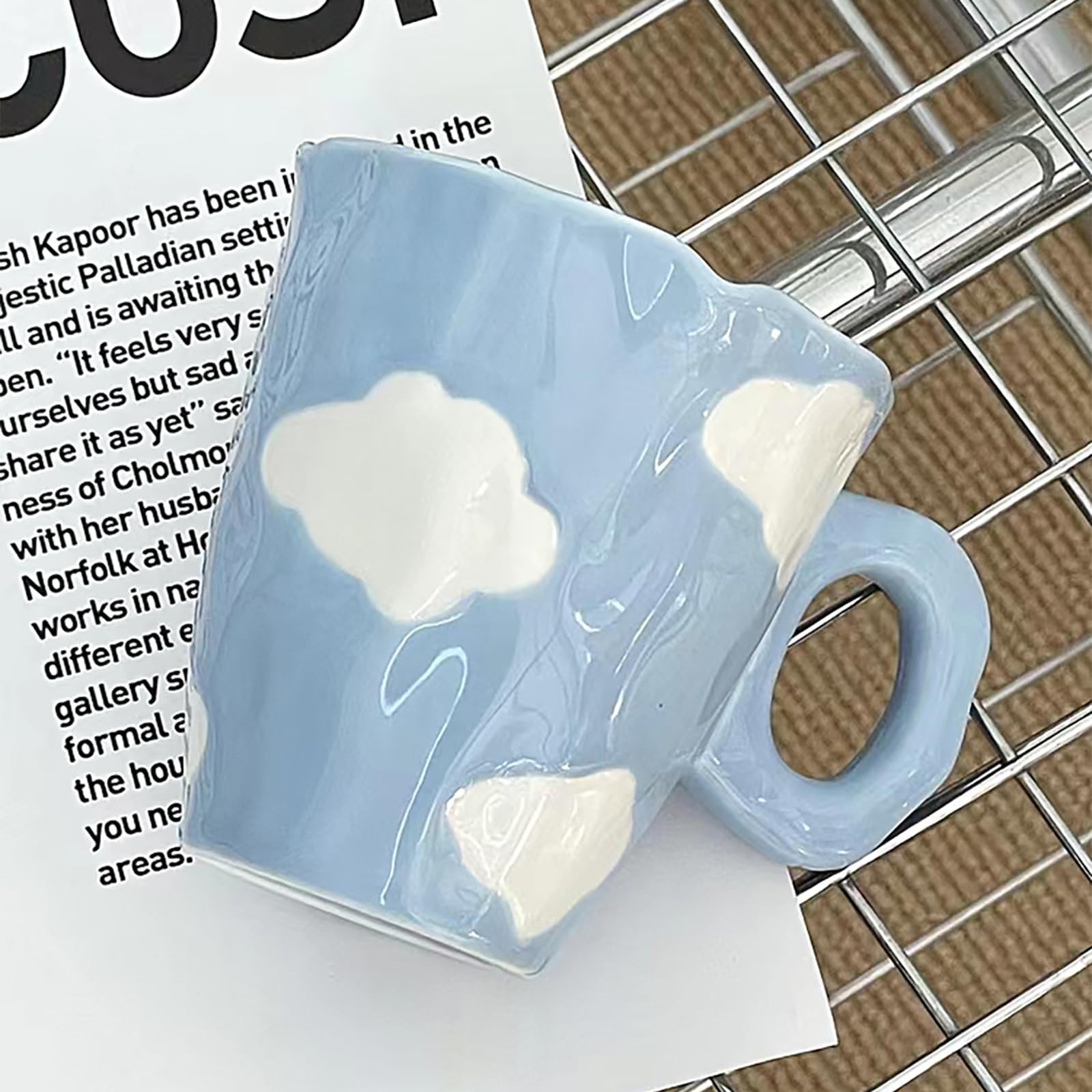 Soulnioi Ceramic Coffee Mug, Cute Cappuccino Cup with Handle - Image 2