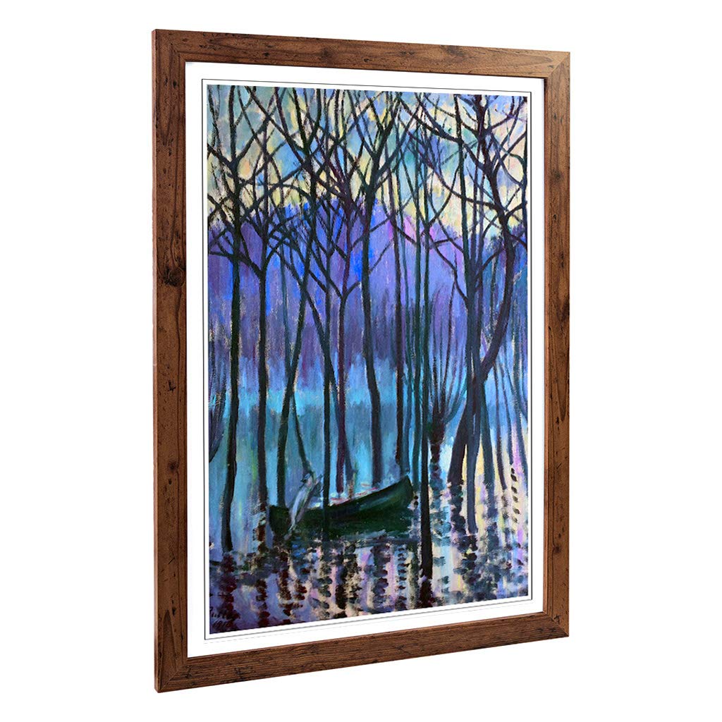 Big Box Art Framed Print of Theodore Earl Butler in His Canoe Design | Wall Art Picture | Home Decor for Kitchen, Living Room, Bedroom, Hallway, Walnut, A2 / 24.5x18 Inch / 62x45cm