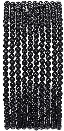 Miniatura 84 de Cuentas de ónix negro natural redondas de piedra semipreciosa suelta para hacer joyas 8MM 44PCS