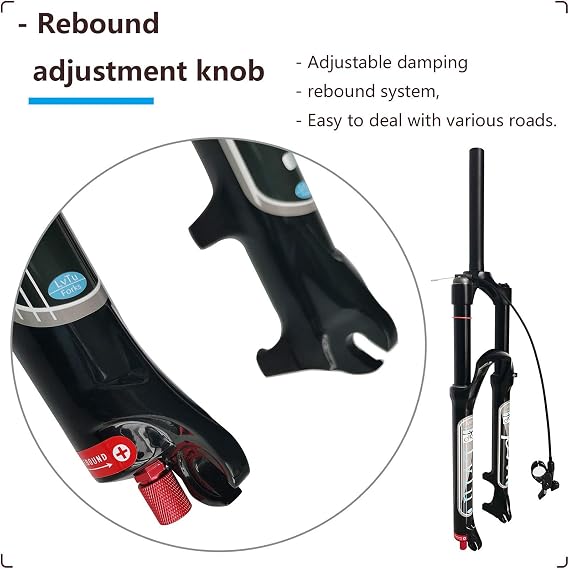 Mountain Bike Air Fork 26 27.5 29 Inch Rebound Adjust, 130mm Travel Front Fork Disc Brake Suspension
