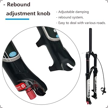 Mountain Bike Air Fork 26 27.5 29 Inch Rebound Adjust, 130mm Travel Front Fork Disc Brake Suspension