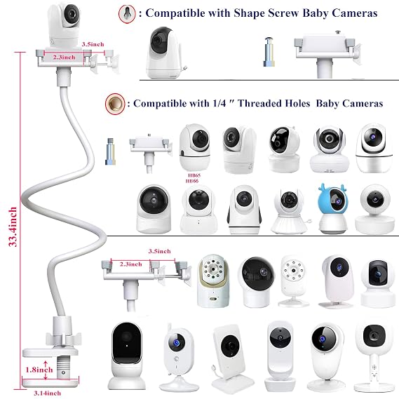 Baby Monitor Mount Holder Compatible with Momcozy,Nanit Pro & Flex Stand, Hellobaby,Blemil,Comfyer BM01,Infant Optics,ANMEATE SM935E,Vava,Motorola