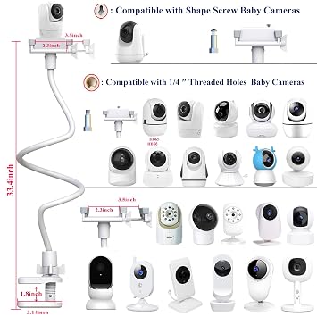 Baby Monitor Mount Holder Compatible with Momcozy,Nanit Pro & Flex Stand, Hellobaby,Blemil,Comfyer BM01,Infant Optics,ANMEATE SM935E,Vava,Motorola