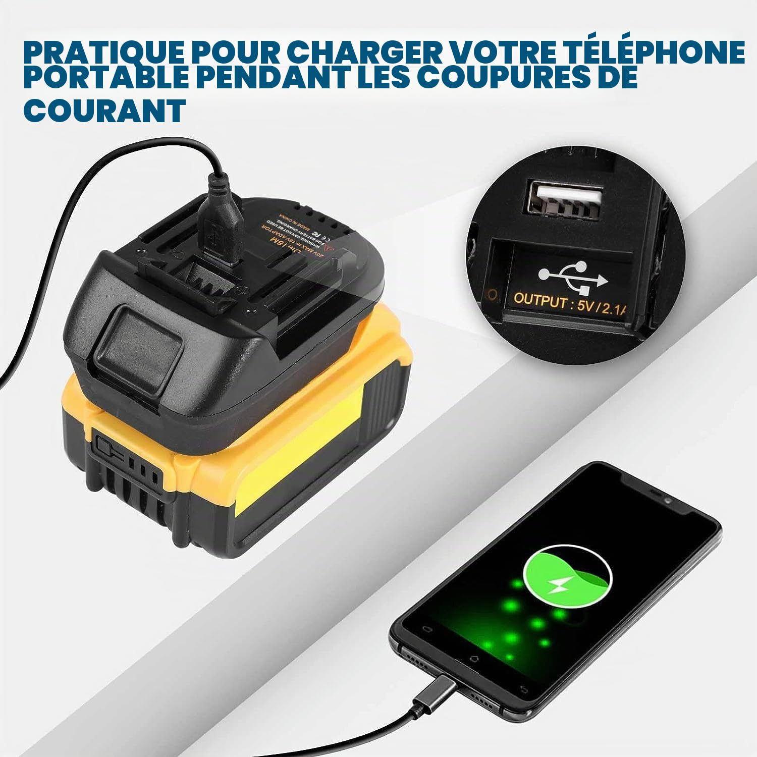DM18M Adaptateur de batterie pour outils électriques Makita 18 V 20 V, adaptateur convertisseur pour Dewalt et Milwaukee M18 pour batterie Makita 18 V