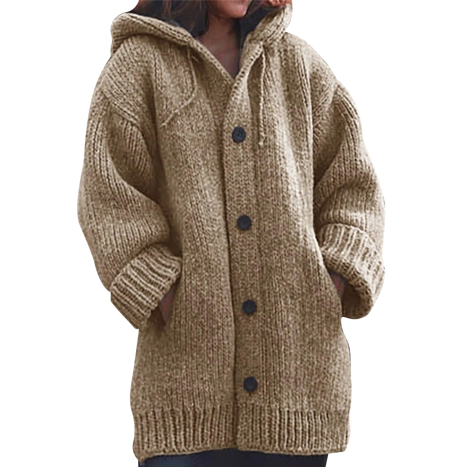 Cocila Jacke Damen Cardigan Damen-Cardigan Chiffon Mit Blumendruck, Puffärmeln, Lockeres Cover-Up, Lässige Blusen-Tops Dicker - Und Winterpullover, Großer Strickpullover, Mittellanger