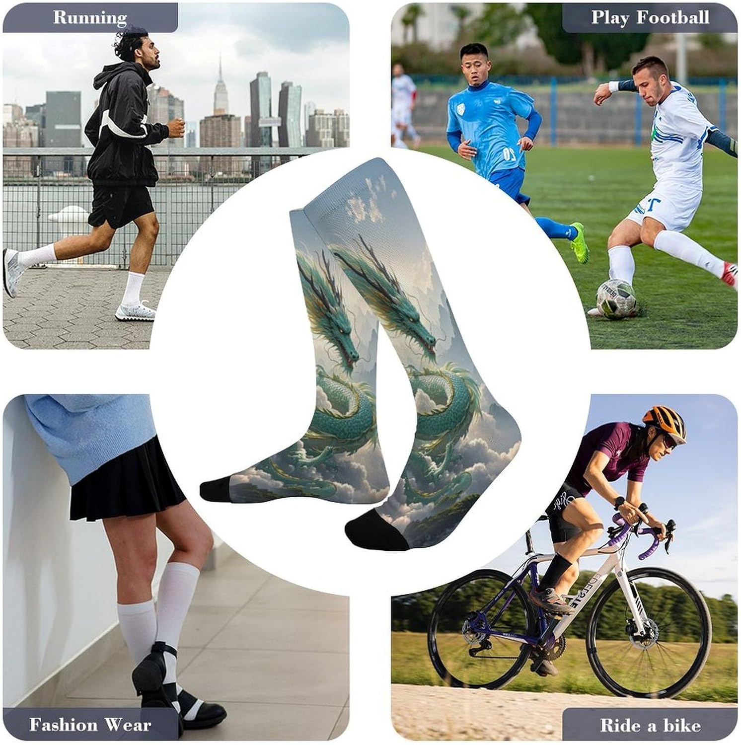 Knee High Socks Qinglong Long Tube Boot Seamless Toe