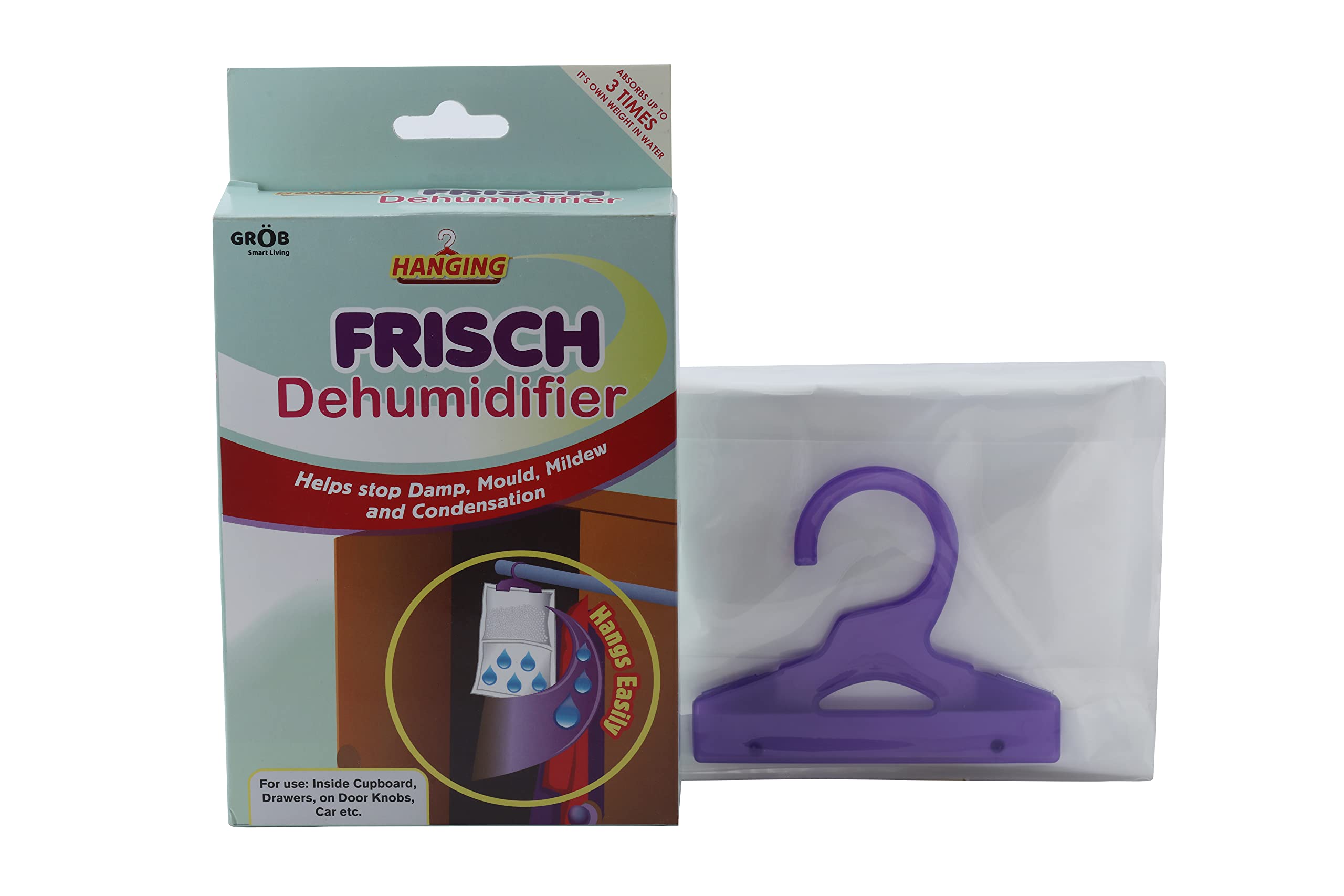 Frisch Hanging Dehumidifier | Set of 3 | Reduces Humidity Levels | Grob - Smart Living Product