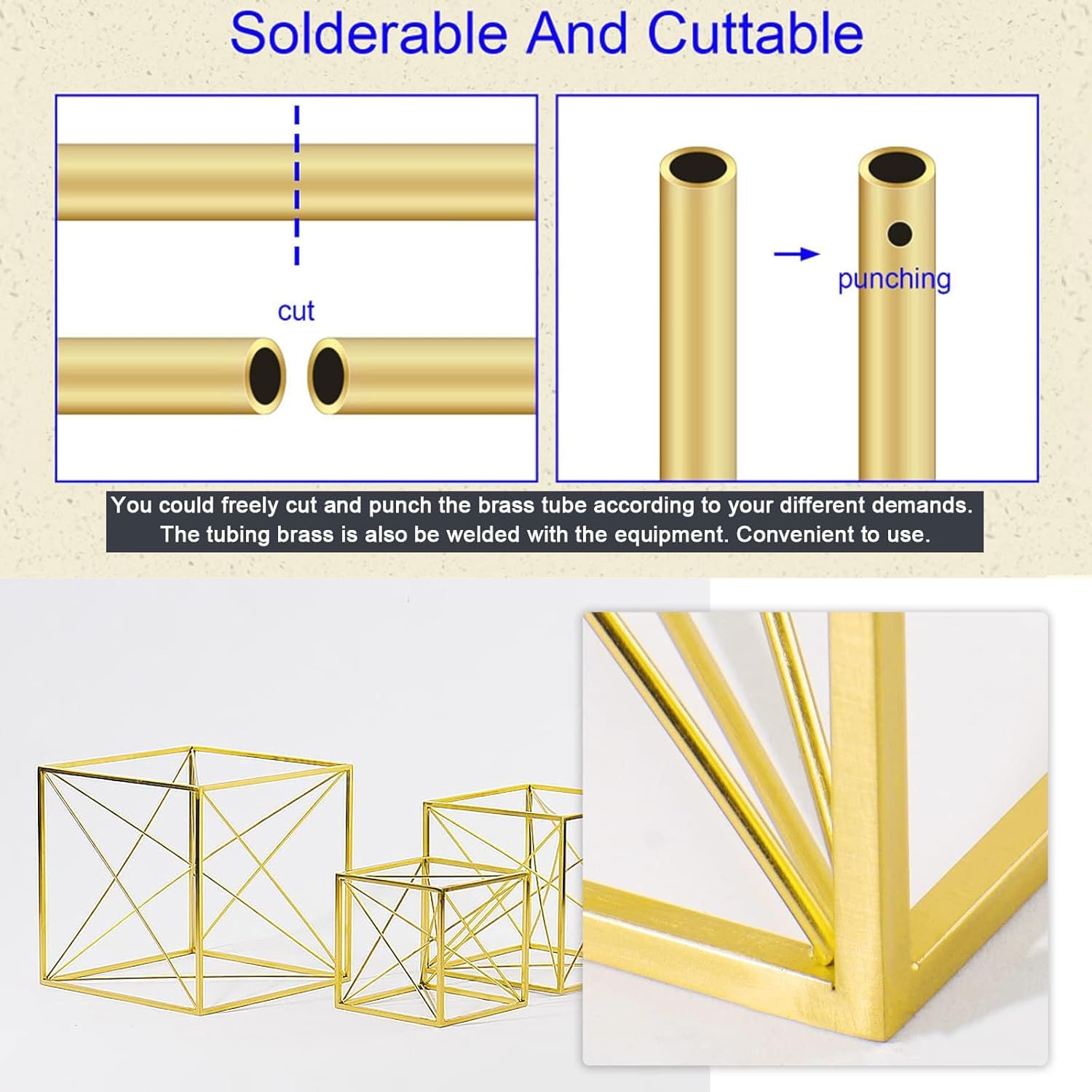 Lot De 10 Tubes Ronds Laiton 8 Mm Diamètre Extérieur - 1 Mm Épaisseur, 30 Mm Long - Bricolage Et Loisirs Créatifs