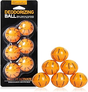 MAXIMILIAN Professional Shoe Deodorizer Balls 6pcs Orange Shoe Fresheners Balls Foot Odor Eliminator Odor-Fighting Freshener for Neutralizing Odor and Refreshing Sneaker,Wardrobe,Bags