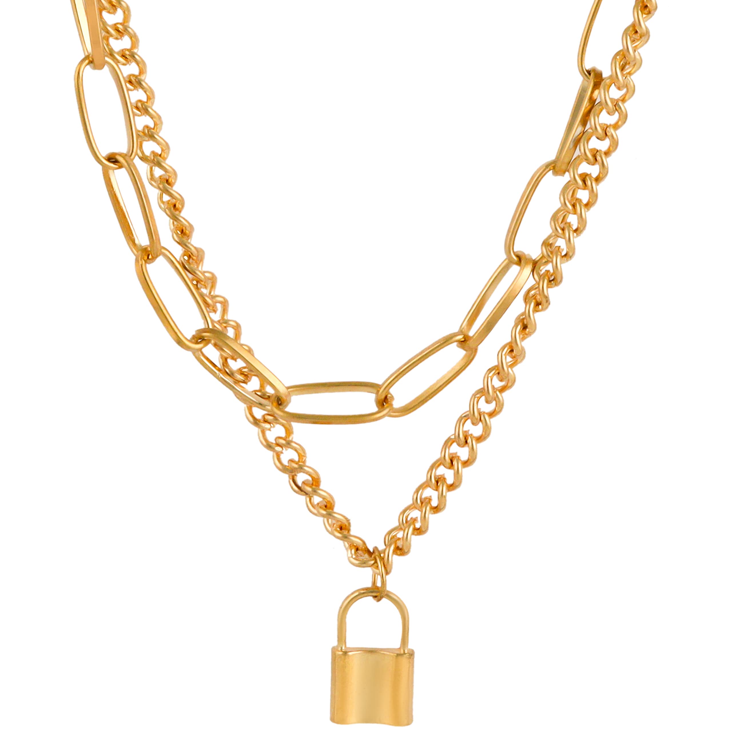 Fashion Frill Trendy Exclusive Gold Plated Layered Necklace Chain Pendant For Women/Girls (B09MVZXXXQ) Amazon Price History, Amazon Price Tracker