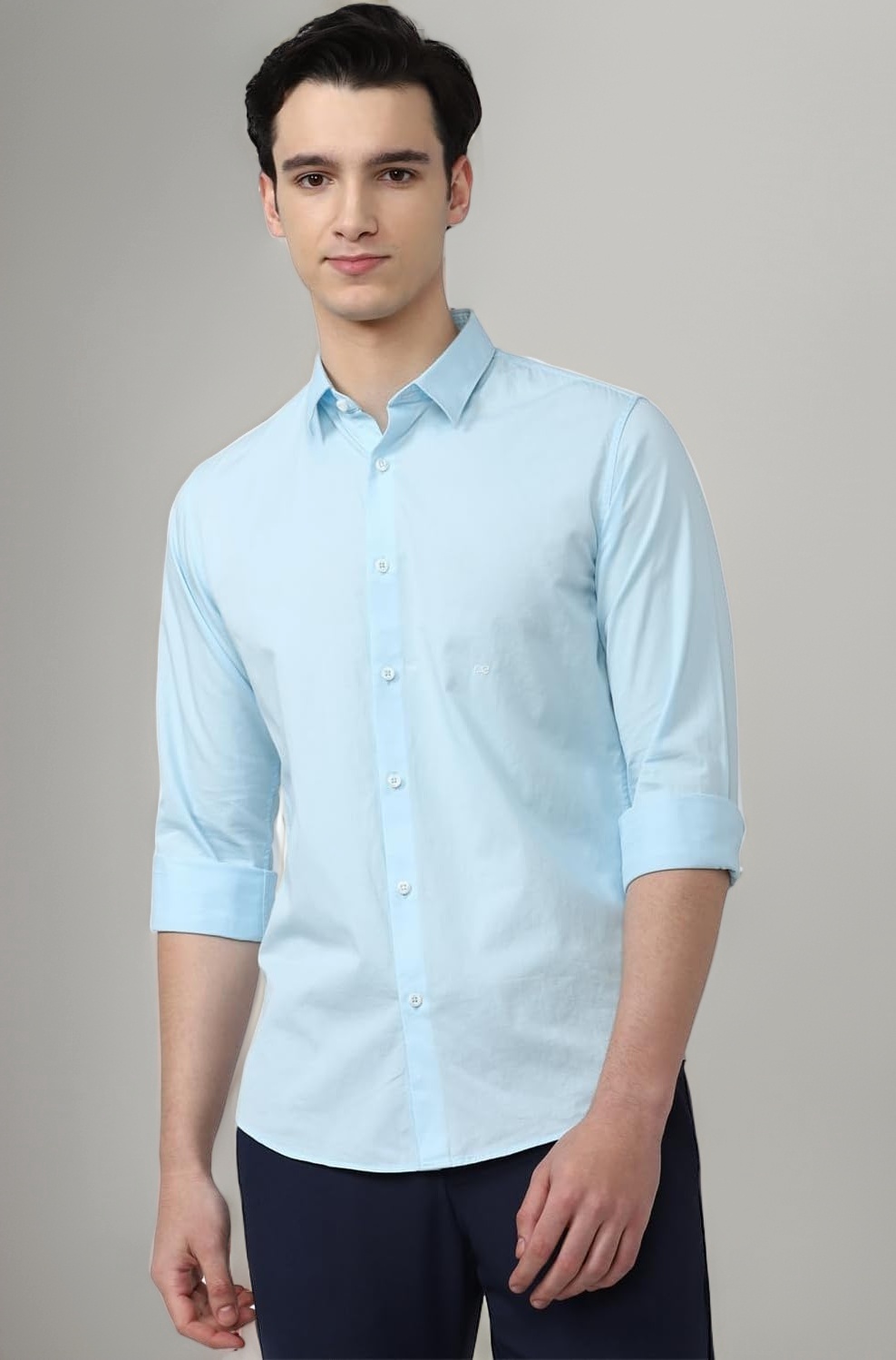 Peter England Men’s Slim Fit Full Sleeve Casual Shirt in Twill Weave Cotton