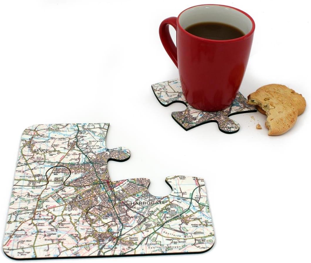 Personalised GB Landranger Map Jigsaw Coasters