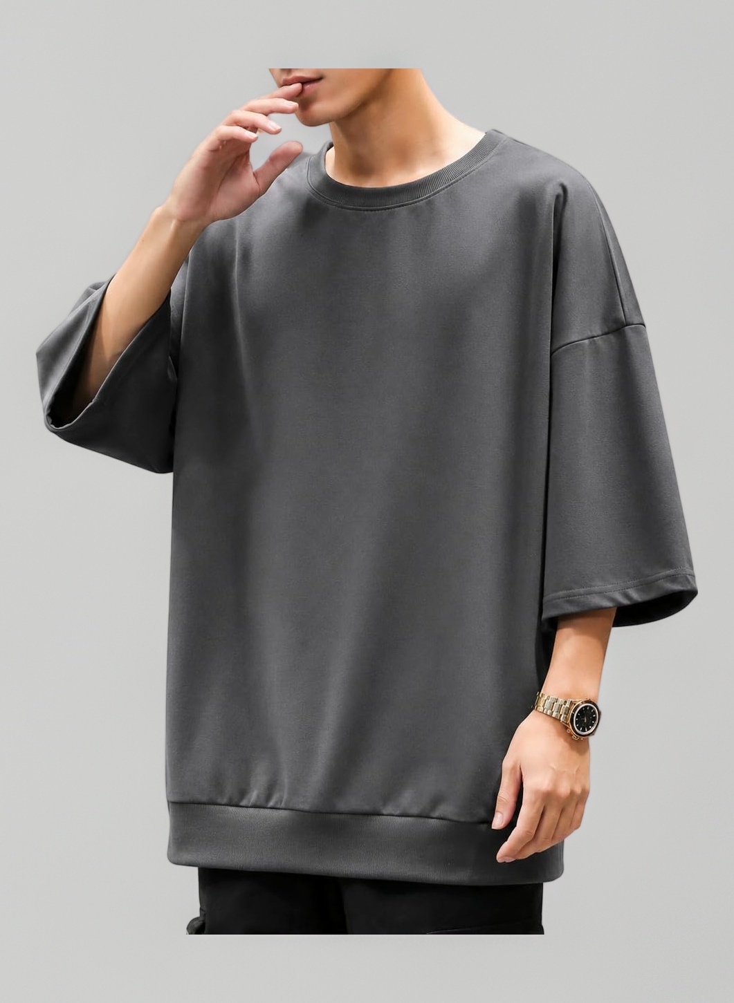 Amazon | [YIMANIE] Tシャツ メンズ 七分袖 ビッグシルエット オーバー