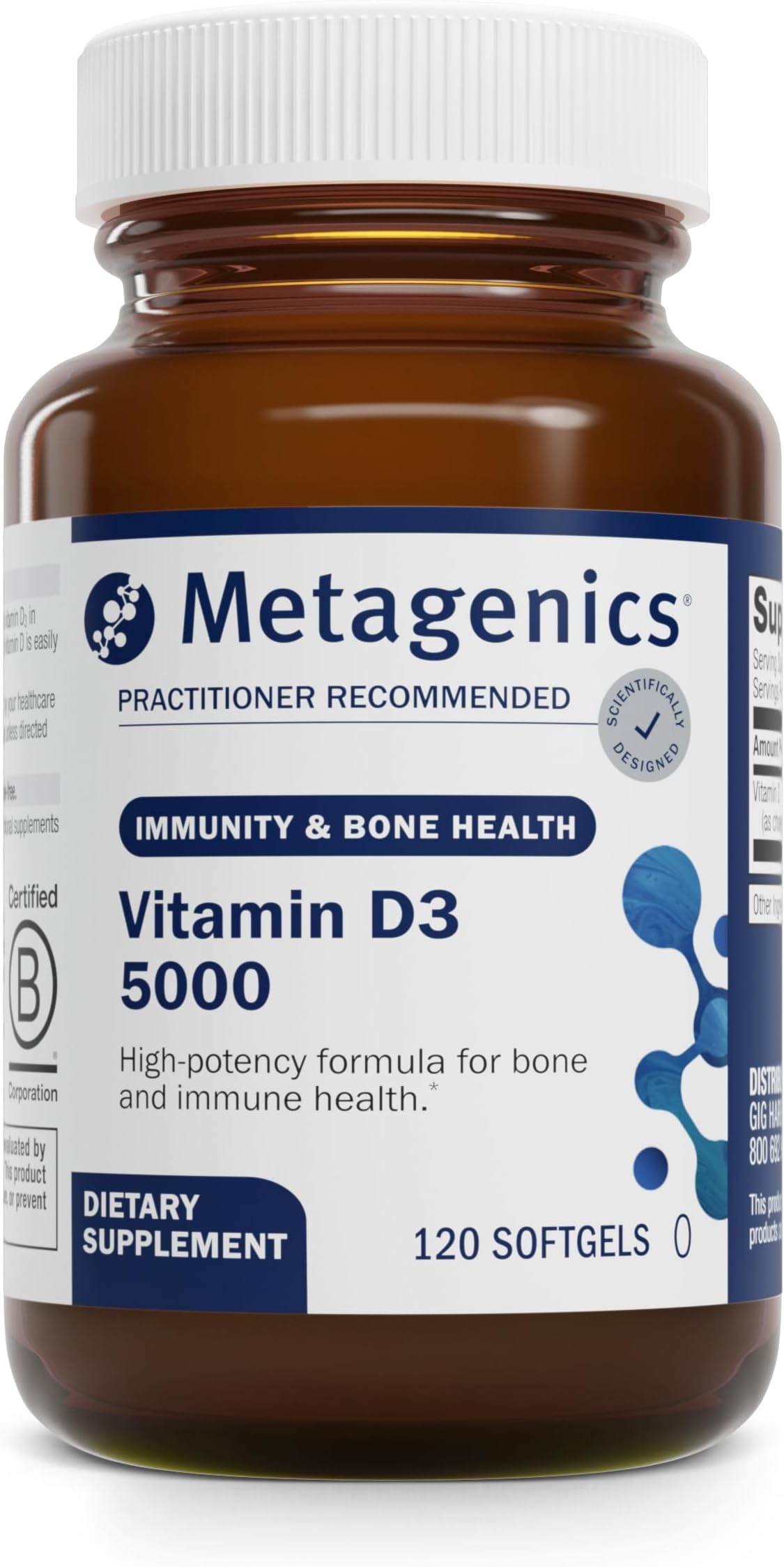 Vitamin D3 5000 IU Supplement - High Potency Softgels for Immune, Bone & Heart Health* - 125 mcg Cholecalciferol in Coconut Oil for Enhanced Absorption* - Non-GMO, Gluten-Free - 120 Count