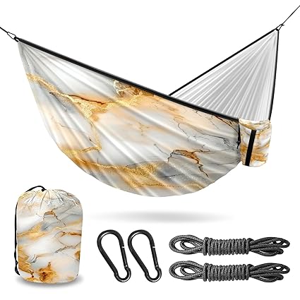 Vigetue Camping Hammock Double & Single Portable Hammocks with 2 Tree Straps, Great for Hiking,Backpacking,Hunting,Outdoor,Beach,Camping, Marble (95) Pattern