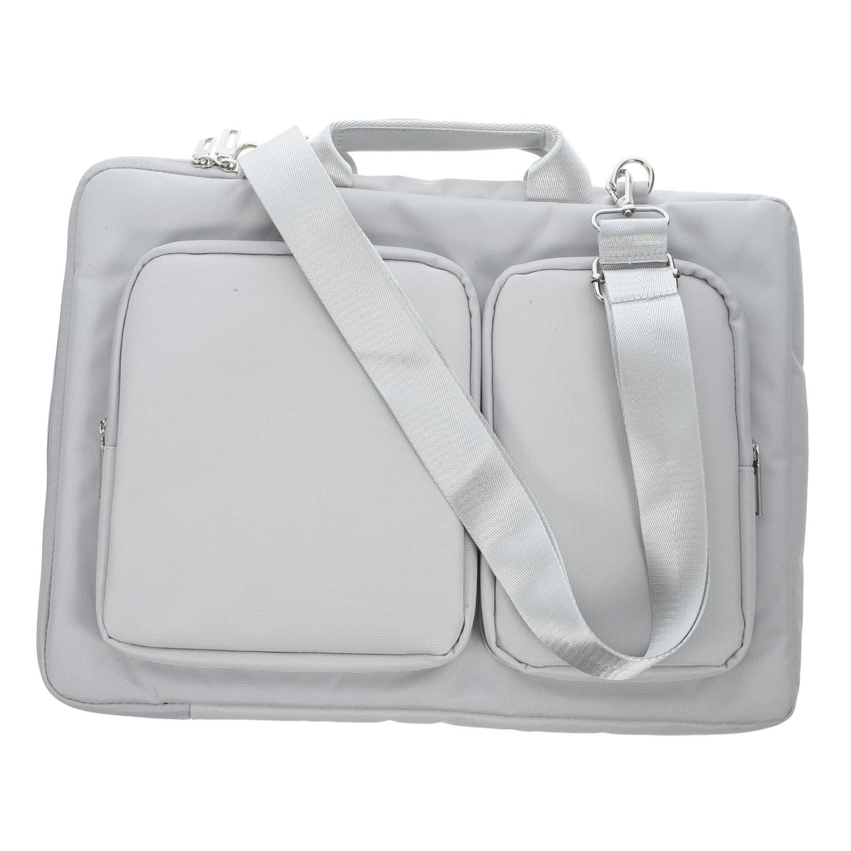 Gatuida Sacoche Ordinateur Portable Gris Argenté Étui Léger et Résistant pour Ordinateur Professionnel Organiseur de Transport Élégant pour Bureau et École