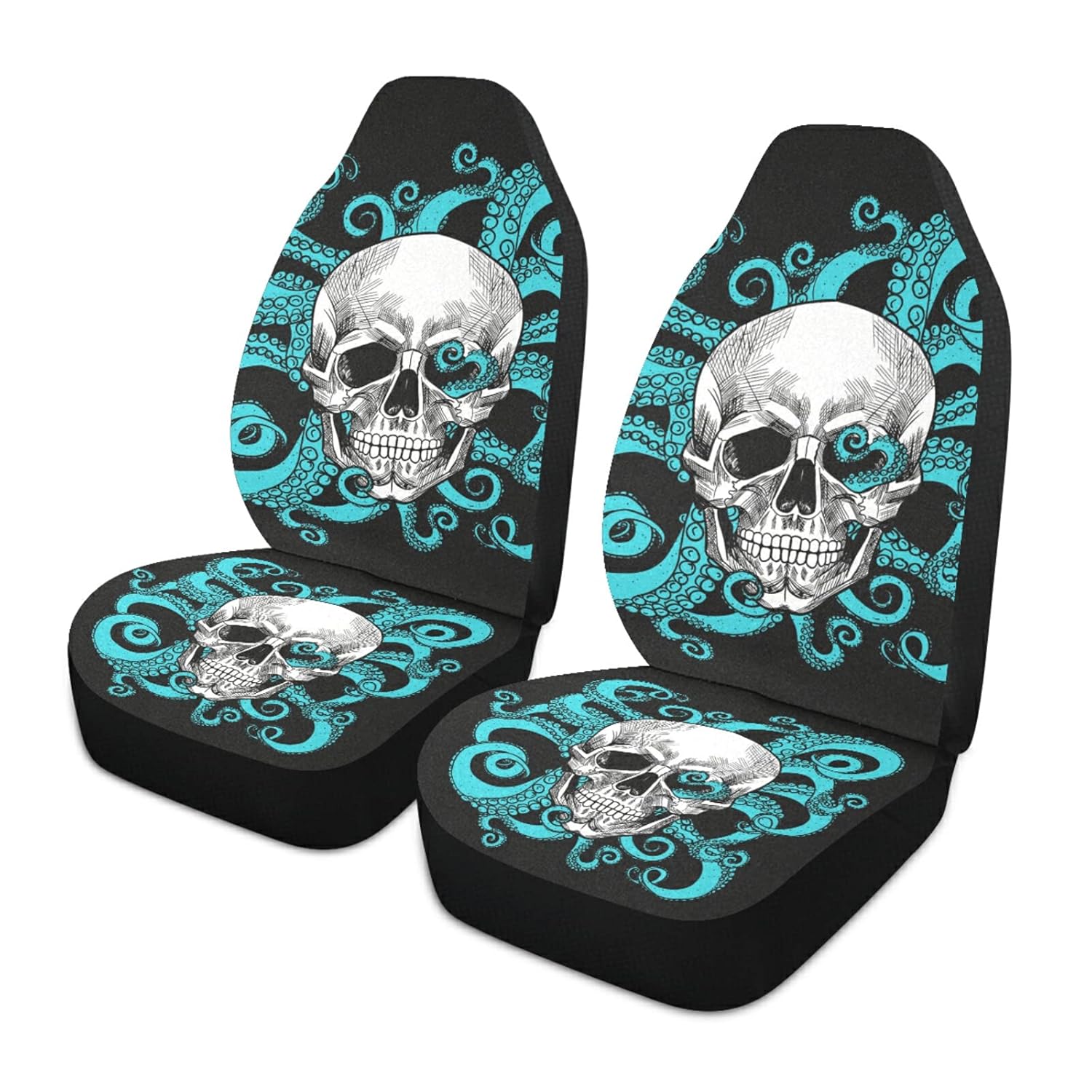 ALAZA Skull Tentacles of Octopus Car Seat Covers Front