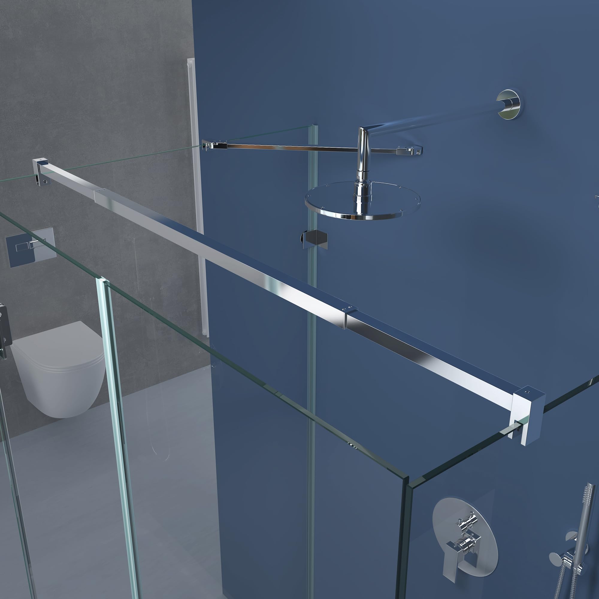 doporro U-Form Duschkabine 100x100x195cm Duschabtrennung 8mm ESG-Glas