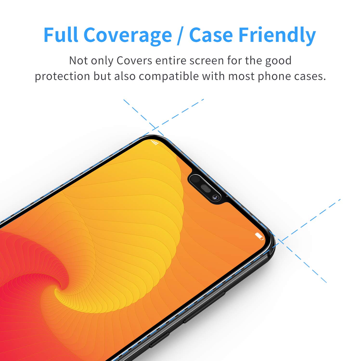 Protection Verre Trempé 9D Noir Pour Huawei P20 Lite - Couverture Complète, Anti-Rayures