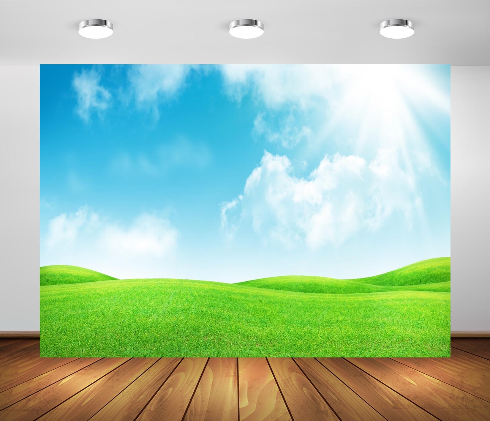 Amazon.com : BELECO 10x8ft Fabric Spring Green Hills Meadow