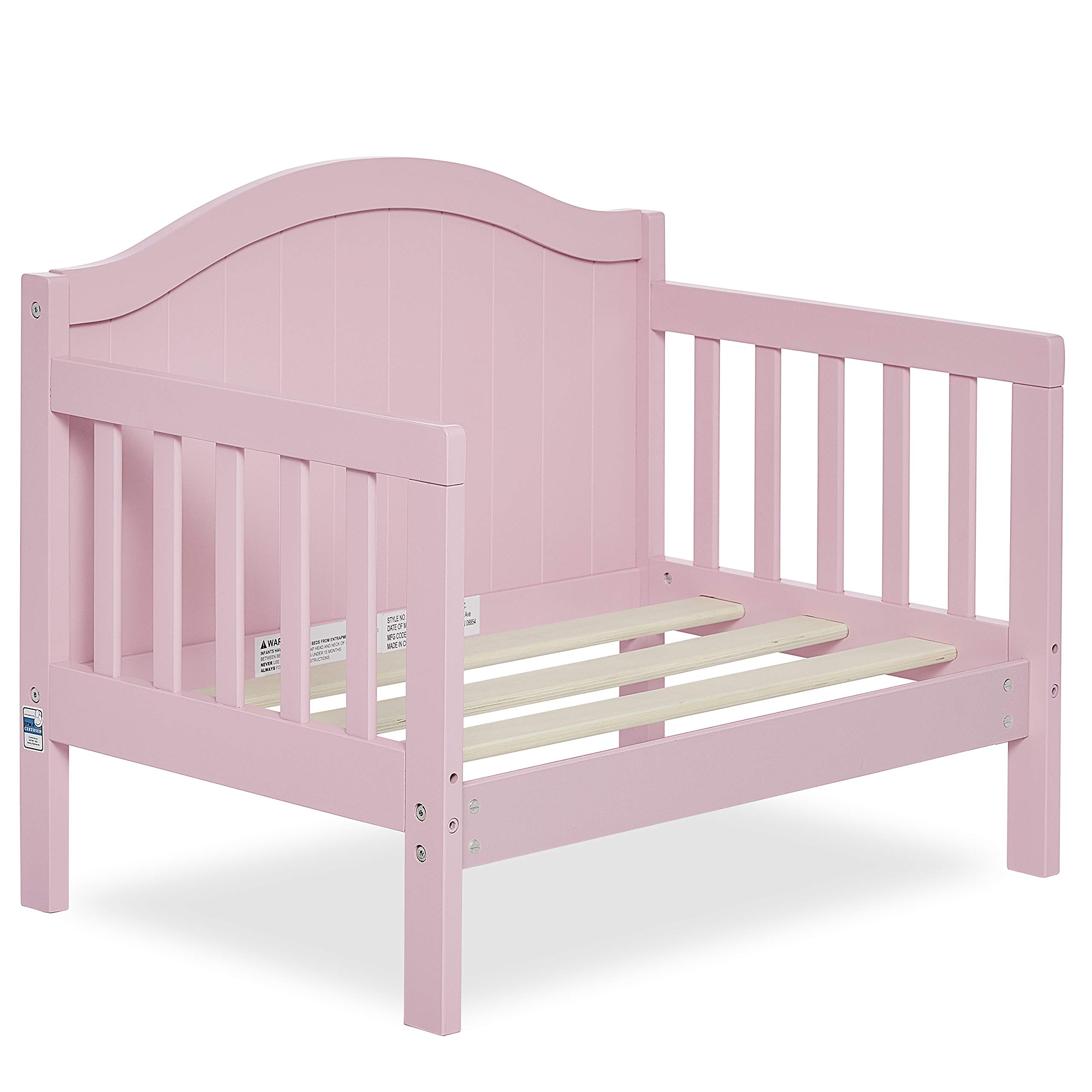 Dream On Me Portland 3 In 1 Convertible Toddler Bed in Pink, Greenguard Gold Certified, 56x29x28 Inch (Pack of 1)