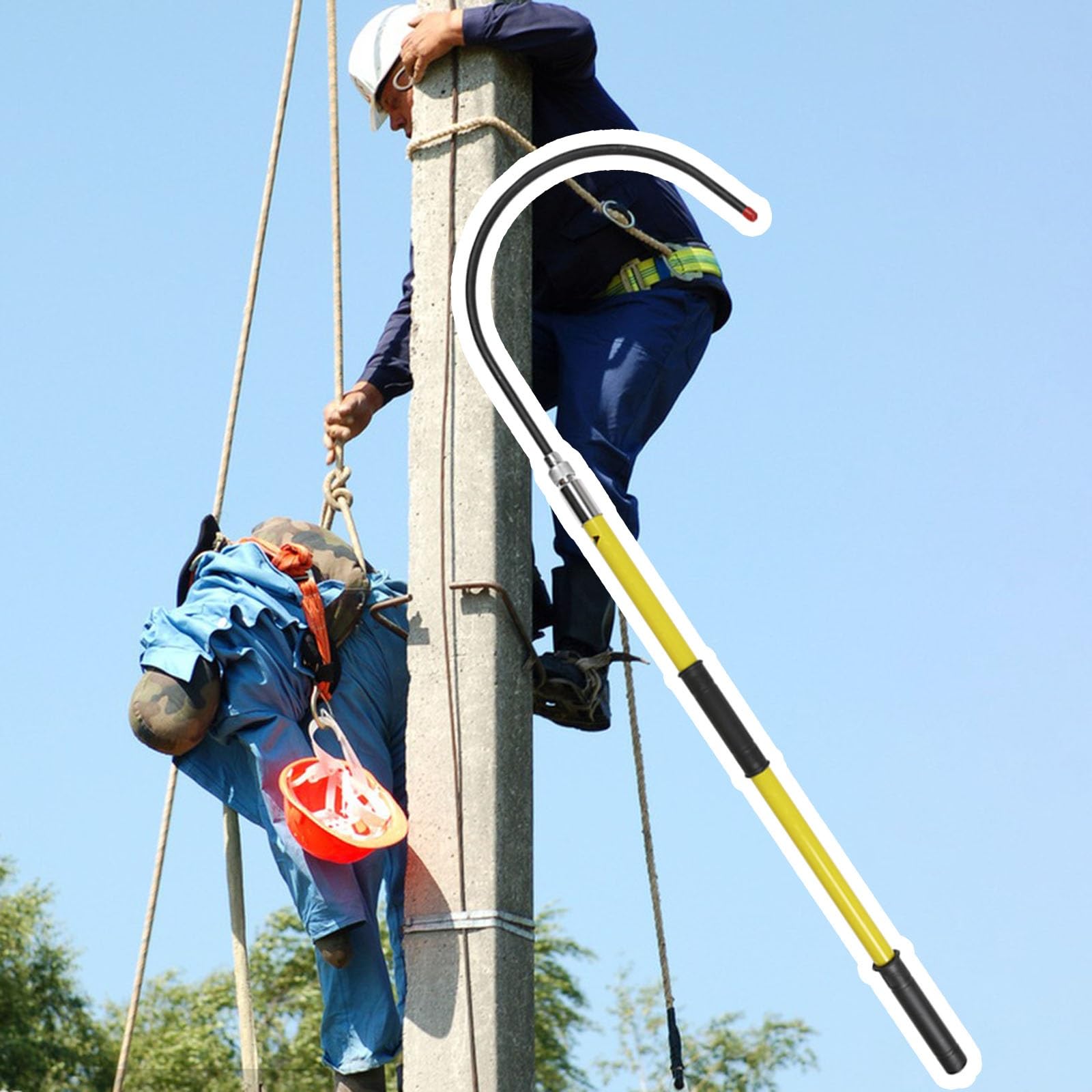 Izolowany hak ratowniczy: Konstrukcja zapobiegająca porażeniu prądem dla bezpiecznych operacji elektrycznych i awaryjnych, trwały, lekki, niezbędne narzędzie dla personelu pierwszej reakcji i