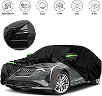 Vista 7 de Fundas impermeables para automóvil de repuesto para Cadillac CT4 2019-2025, cubierta para automóvil de 6 capas para todo clima con puerta